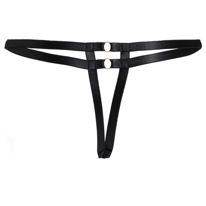 Nina See Through Thong Luxury Leather